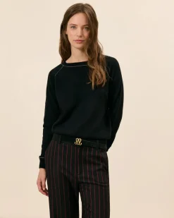 Discount Pull Orsay Col Rond Lurex - Noir Hauts
