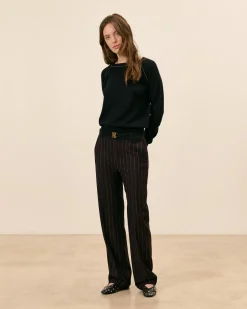 Discount Pull Orsay Col Rond Lurex - Noir Hauts