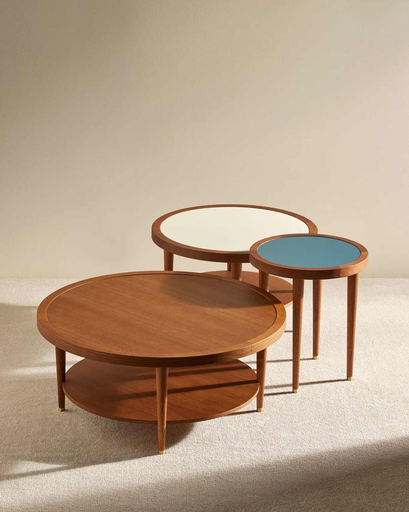 Outlet Table basse ronde Puzzle - Bleu Sarah Tables Basses|Tables D'Appoint Et Chevets