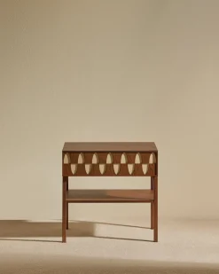 Best Table de chevet Ecailles - Noyer Tables D'Appoint Et Chevets