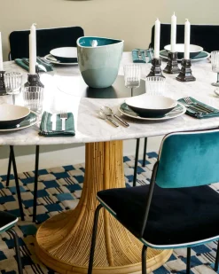 Outlet Table ovale Riviera Marbre Blanc Tables Hautes